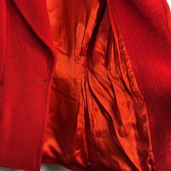 Emanuel Ungaro Parallele Paris Sz 6 Red Wood Tapered Blazer Jacket Coat - Picture 11 of 11
